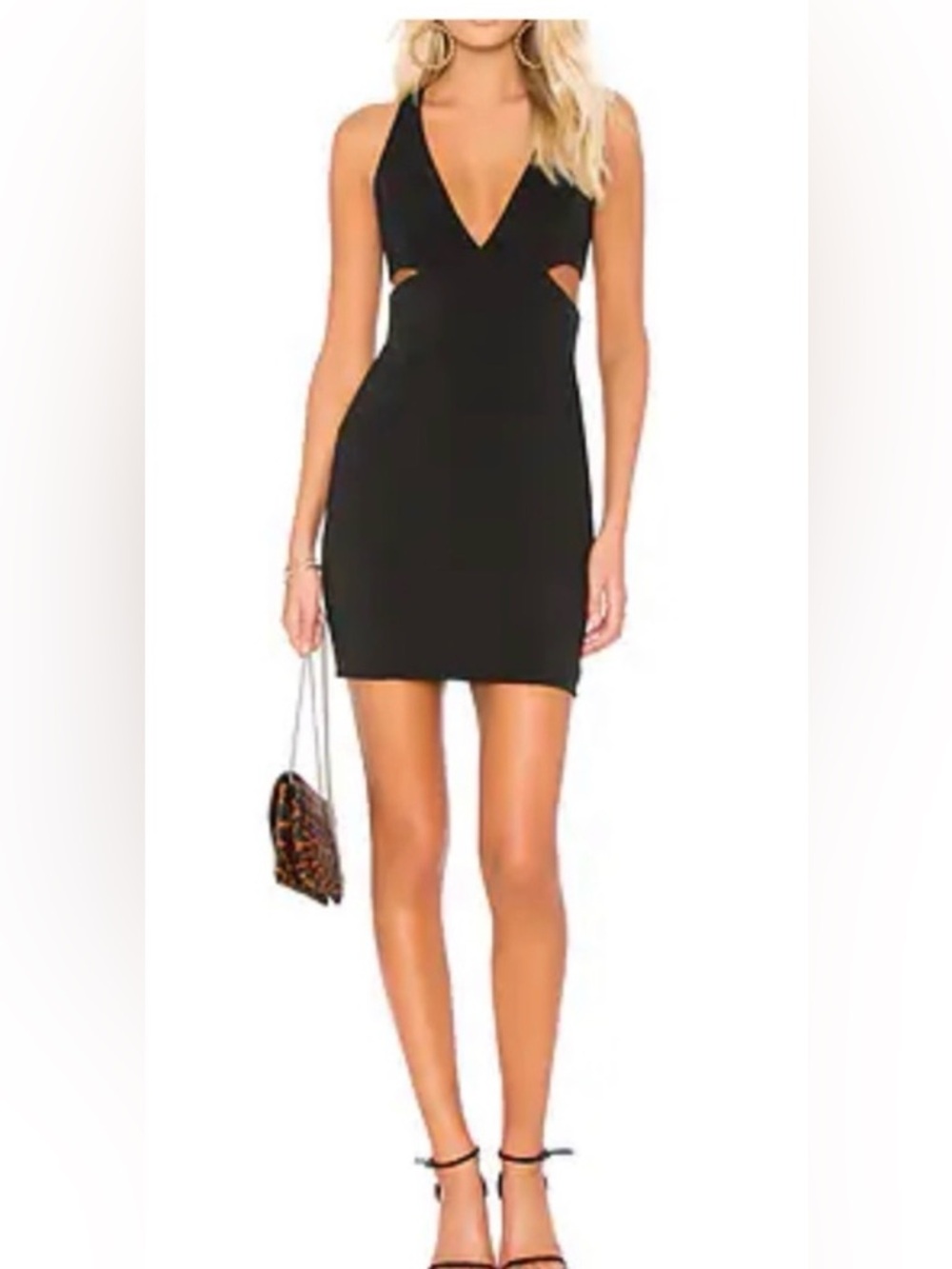 JAYGODFREY Black V-Neck Cutout Mini Dress